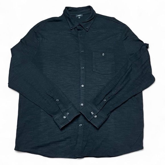 Express Other - Men's Express Black Button-Down Long Sleeve Shirt Size XL Casual Cotton Stretch